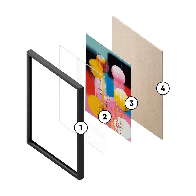 Explosive poster with frame