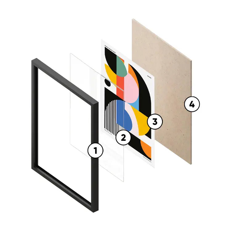 Explosive poster with frame