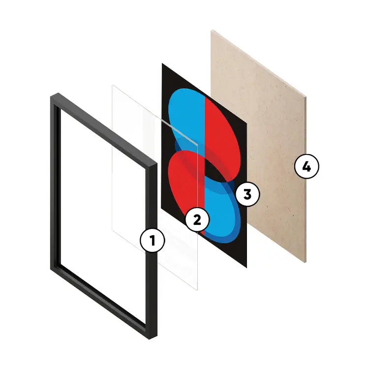 Explosive poster with frame