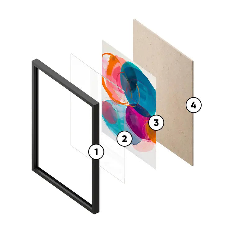 Explosive poster with frame
